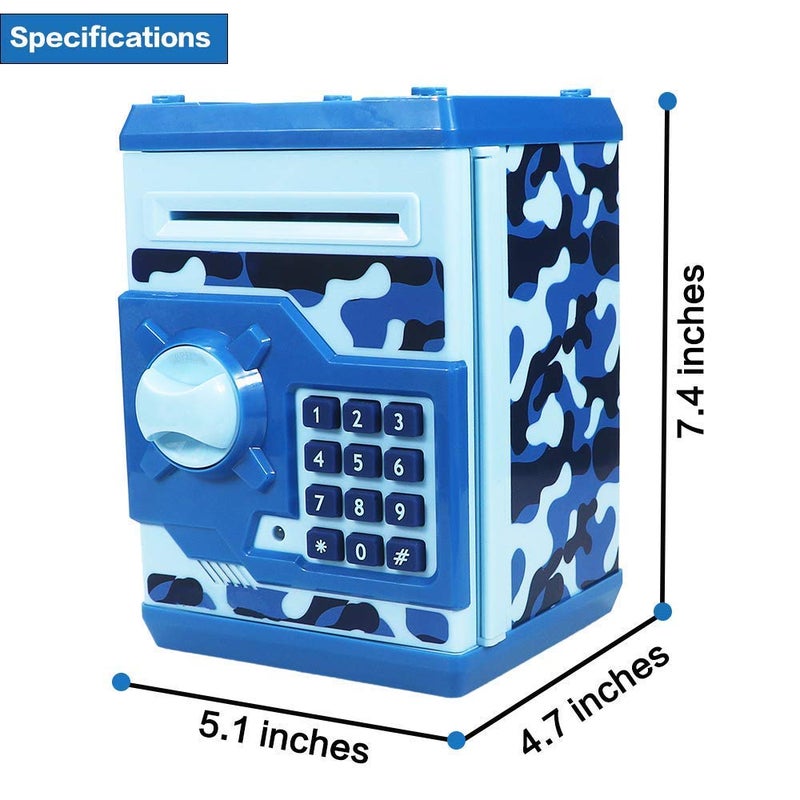 Totola Piggy Bank Electronic Mini ATM for Kids Baby Toy, Safe Coin Banks Money Saving Box Password Code Lock for Children,Boys Girls Best Gift(Camouflage) - Image 3